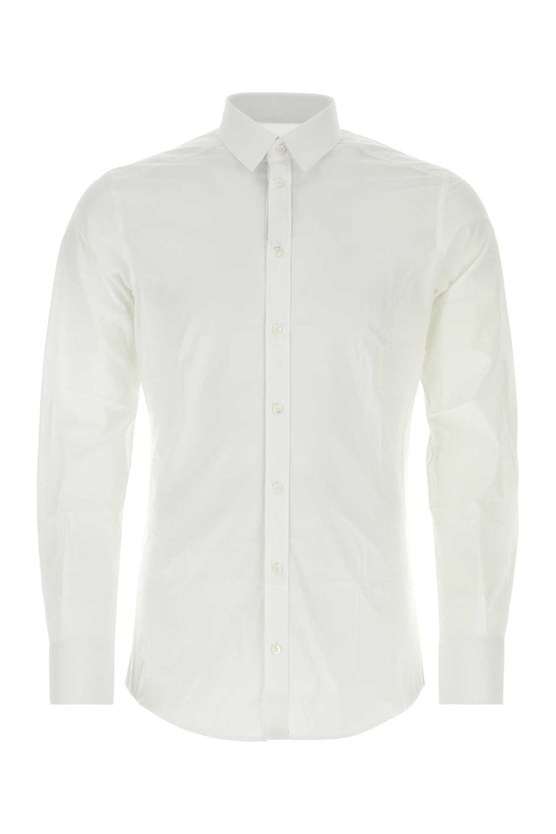 Dolce &amp; Gabbana Men White Stretch Poplin Shirt