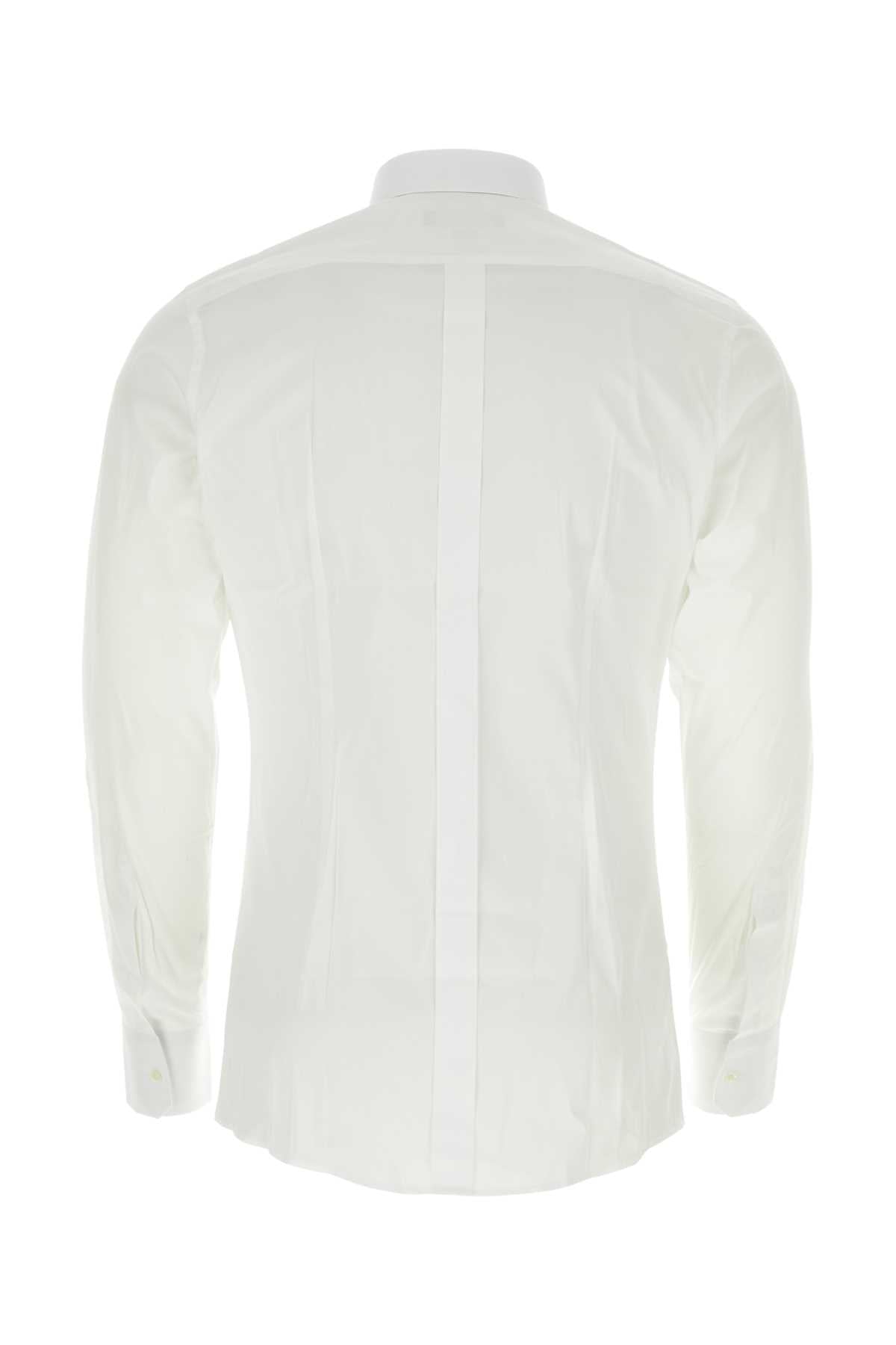Dolce &amp; Gabbana Men White Stretch Poplin Shirt
