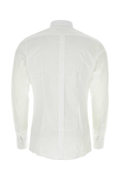 Dolce &amp; Gabbana Men White Stretch Poplin Shirt
