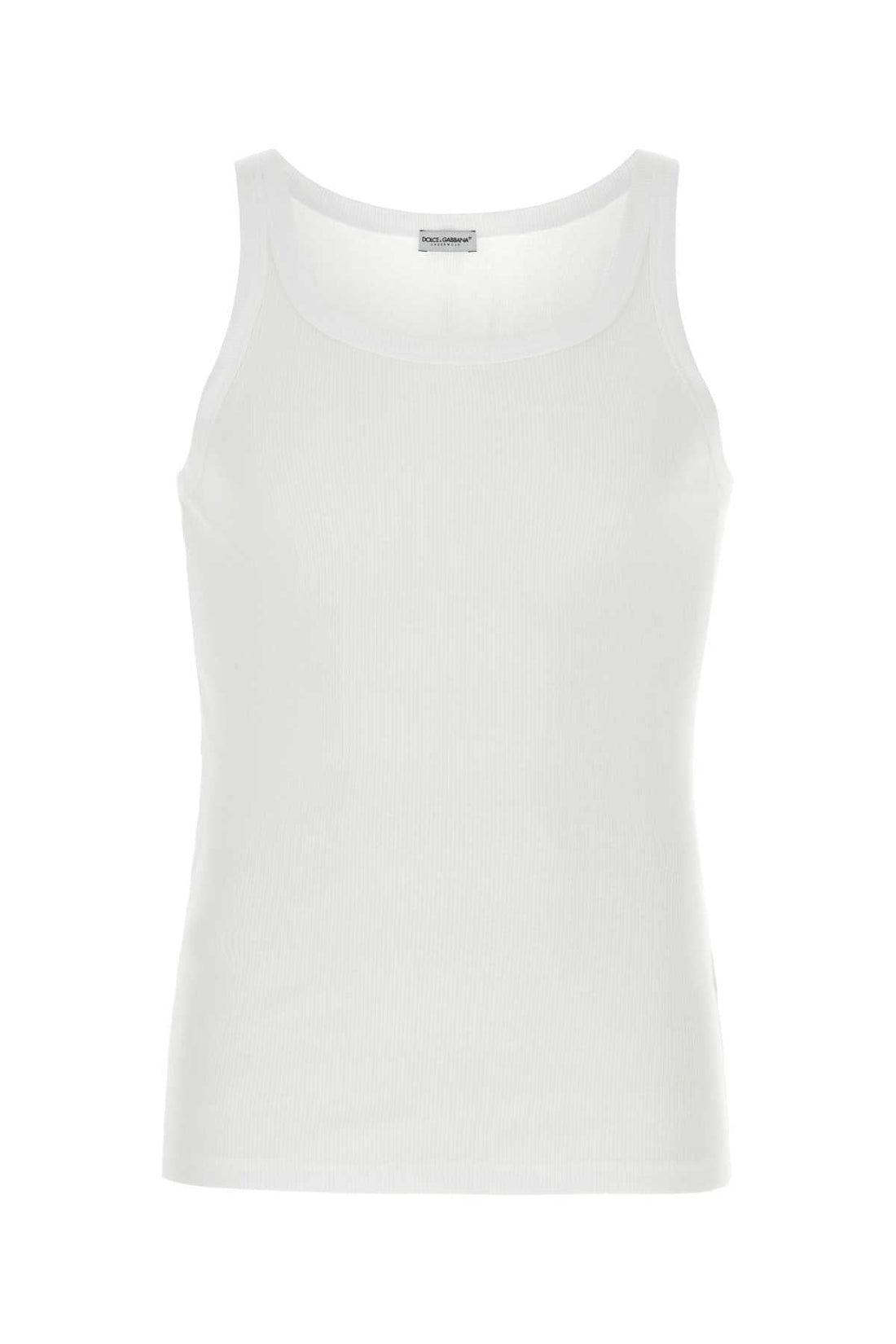 Dolce &amp; Gabbana Men White Cotton Marcello Tank Top