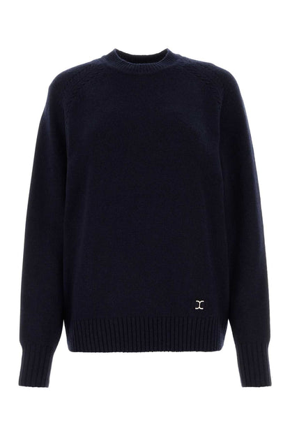 Chloe Women Midnight Blue Cashmere Blend Oversize Sweater by Luosophy