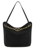Valentino Garavani Women Black Leather Vlogo Moon Shopping Bag by Luosophy
