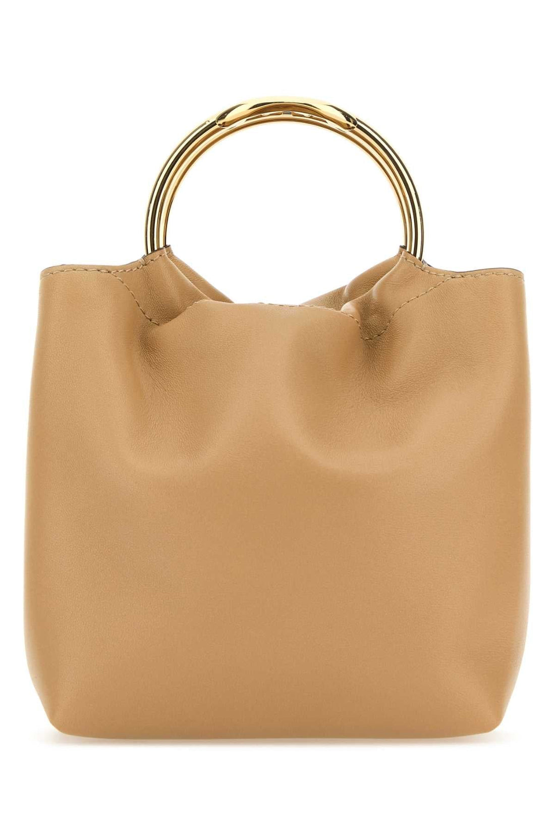 Valentino Garavani Women Beige Leather Bucket Bag by Luosophy