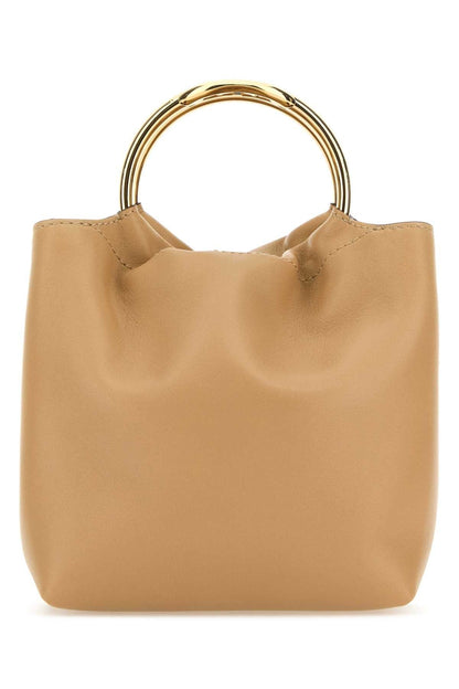 Valentino Garavani Women Beige Leather Bucket Bag by Luosophy
