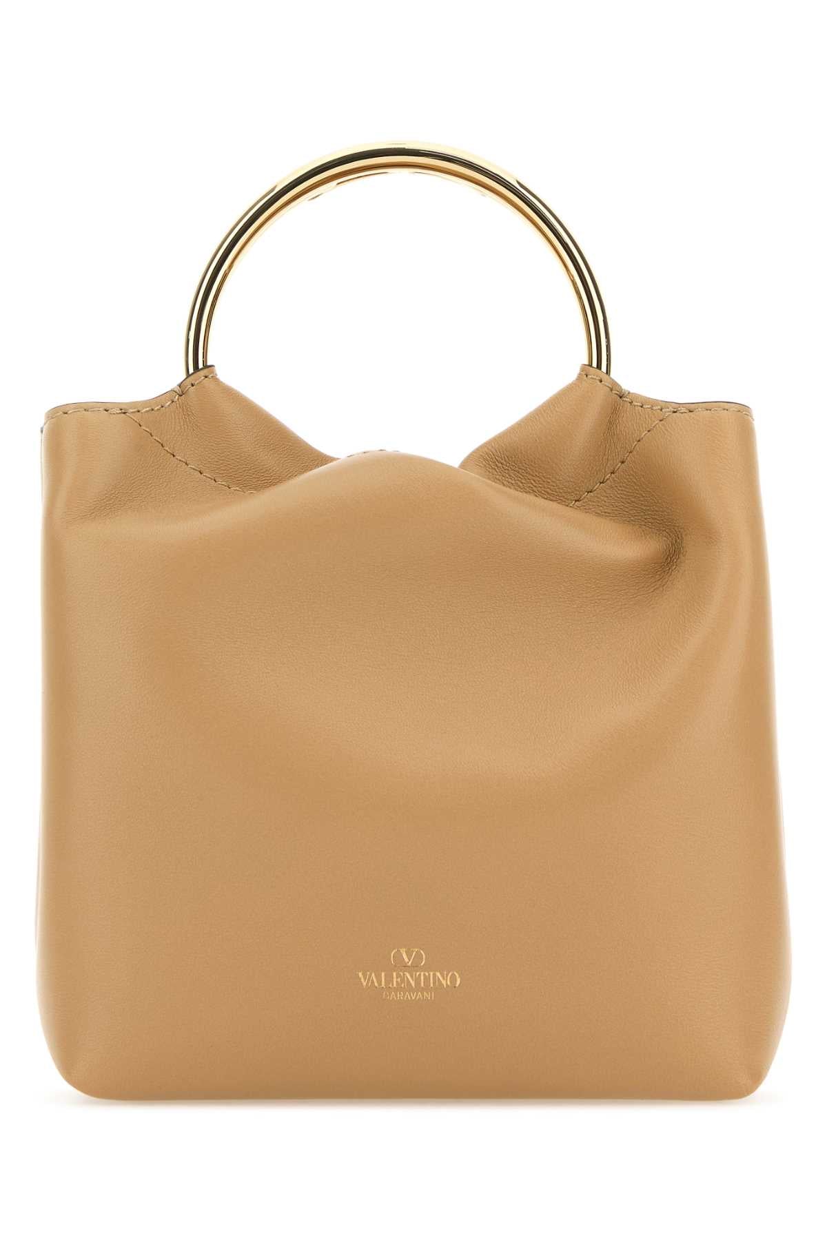 Valentino Garavani Women Beige Leather Bucket Bag by Luosophy
