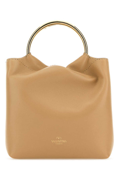 Valentino Garavani Women Beige Leather Bucket Bag by Luosophy