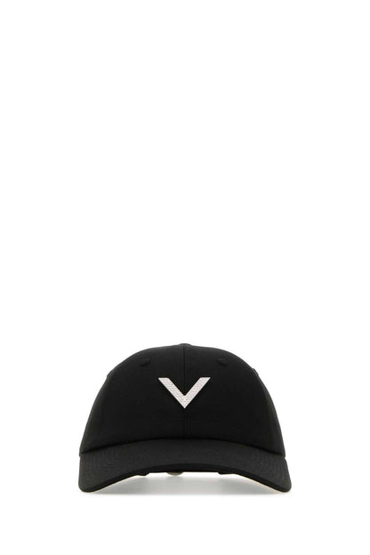 Valentino Garavani Women Black Stretch Cotton Baseball Cap by Luosophy