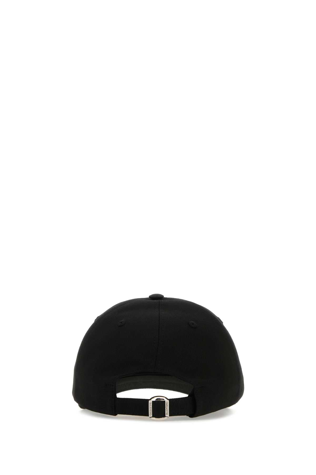 Valentino Garavani Women Black Stretch Cotton Baseball Cap by Luosophy