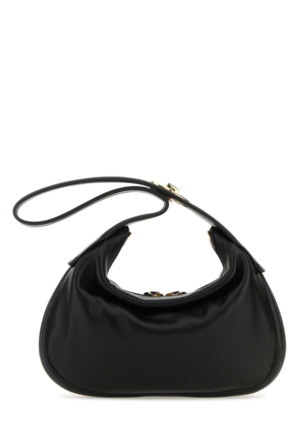 Valentino Garavani Women Black Nappa Leather Small Go-Hobo Shoulder Bag by Luosophy