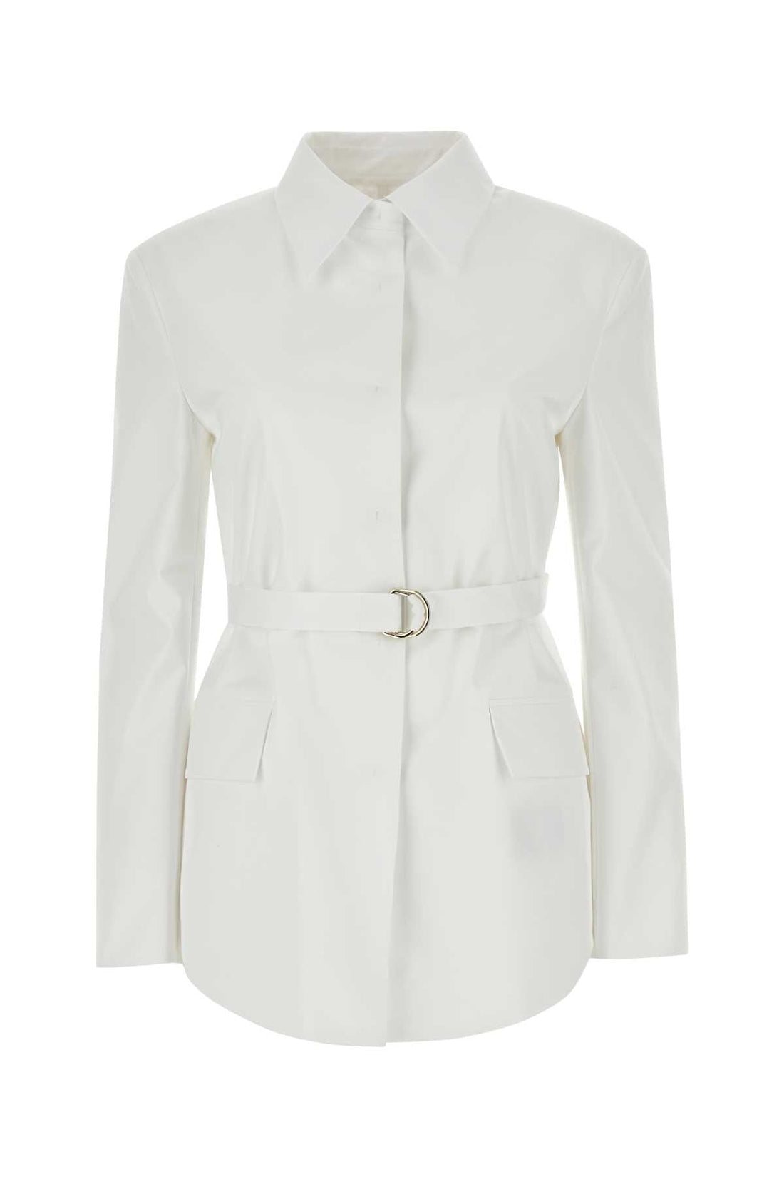 Valentino Garavani Women White Poplin Overcoat by Luosophy