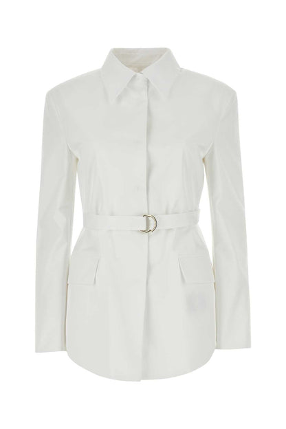 Valentino Garavani Women White Poplin Overcoat by Luosophy