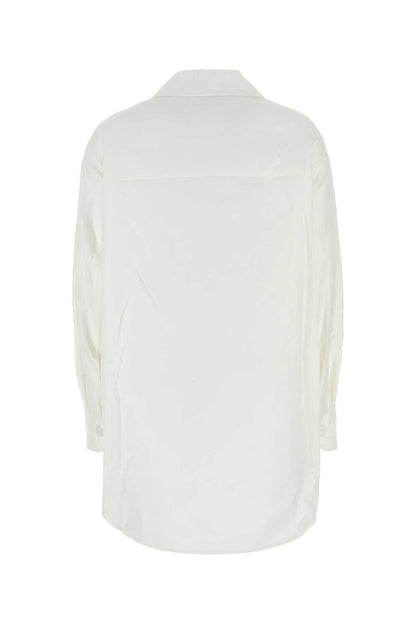 Valentino Garavani Women White Cotton Blend Oversize Jacket by Luosophy