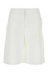Valentino Garavani Women White Cotton Blend Shorts by Luosophy