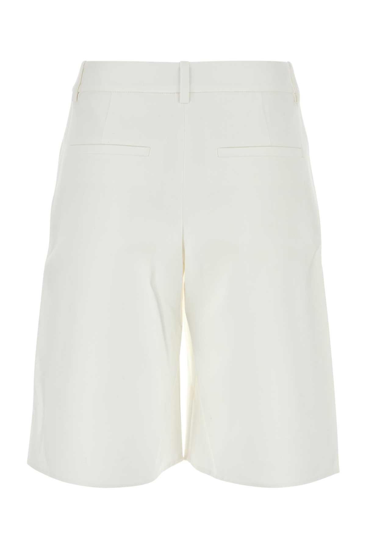 Valentino Garavani Women White Cotton Blend Shorts by Luosophy