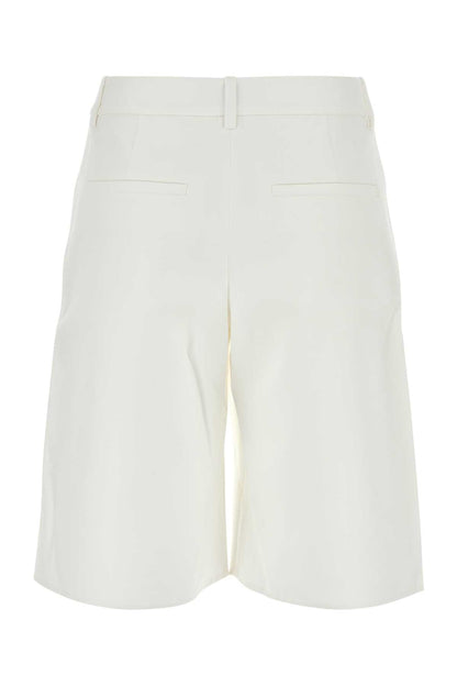 Valentino Garavani Women White Cotton Blend Shorts by Luosophy