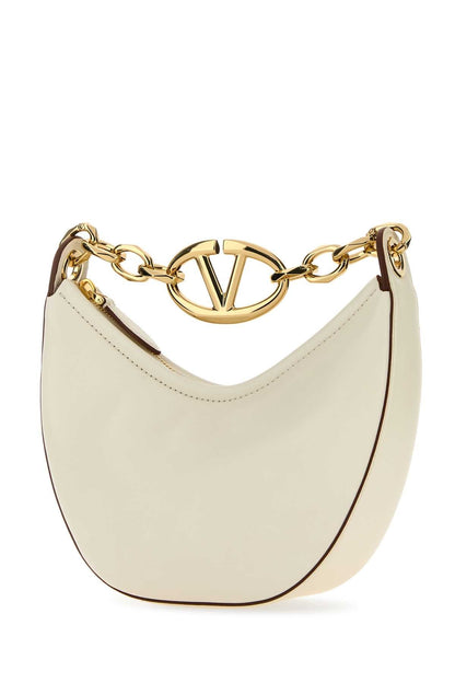 Valentino Garavani Women Ivory Leather Mini Hobo Vlogo Moon Handbag by Luosophy