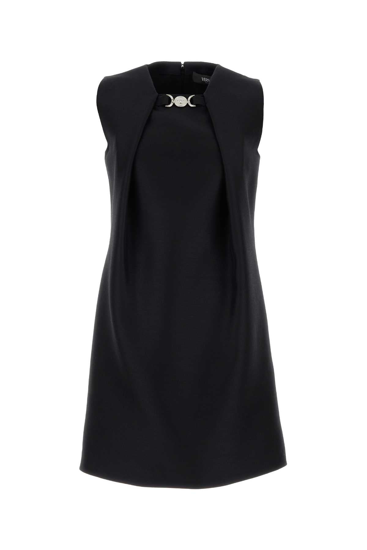 Versace Women Black Twill Mini Dress by Luosophy