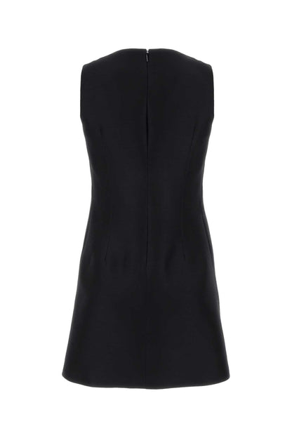 Versace Women Black Twill Mini Dress by Luosophy