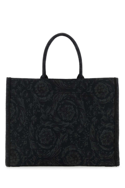 Versace Women Embroidered Fabric Big Athena Shopping Bag by Luosophy