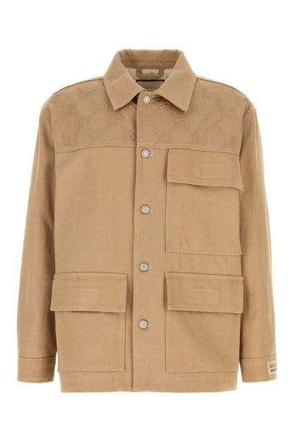 Gucci Men Camel Cotton Jacket by Luosophy