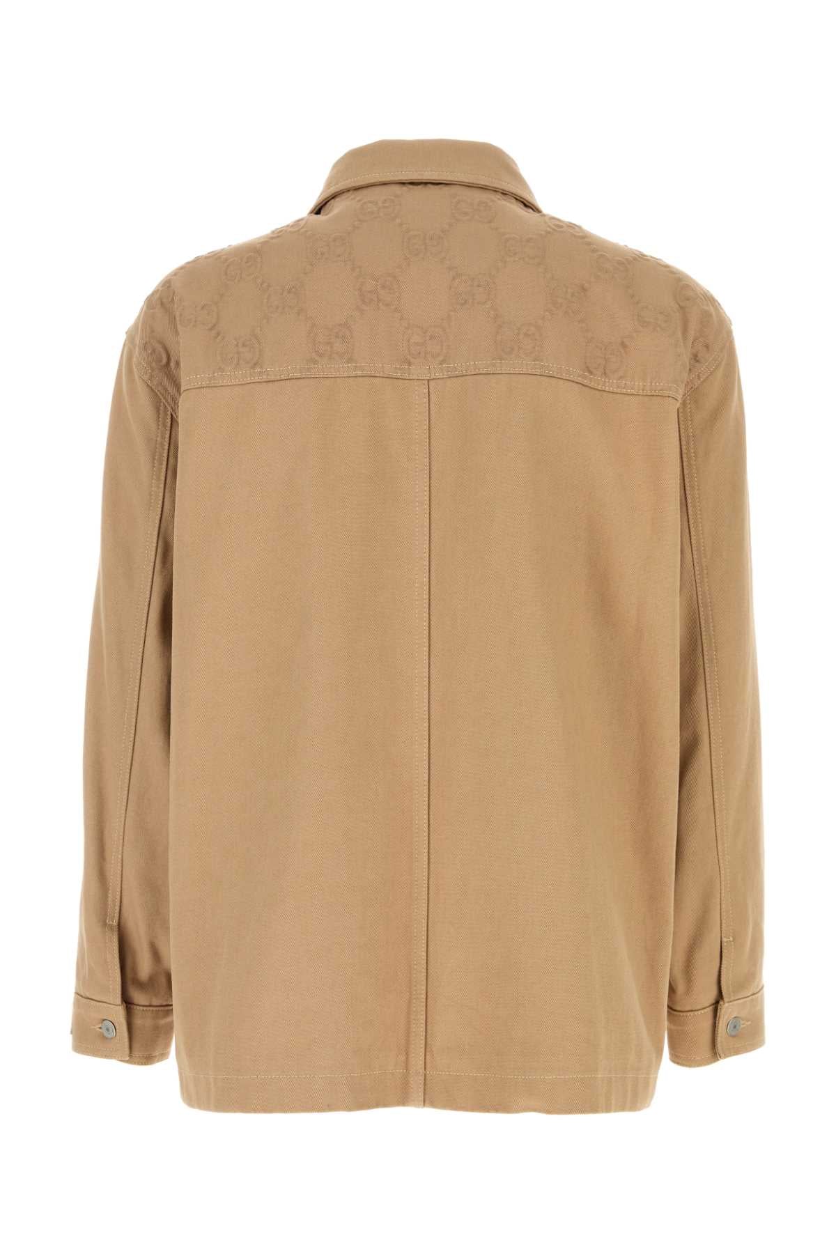 Gucci Men Camel Cotton Jacket by Luosophy