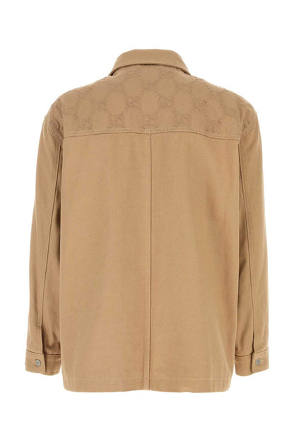 Gucci Men Camel Cotton Jacket