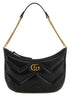Gucci Women Black Leather Gg Marmont Shoulder Bag by Luosophy