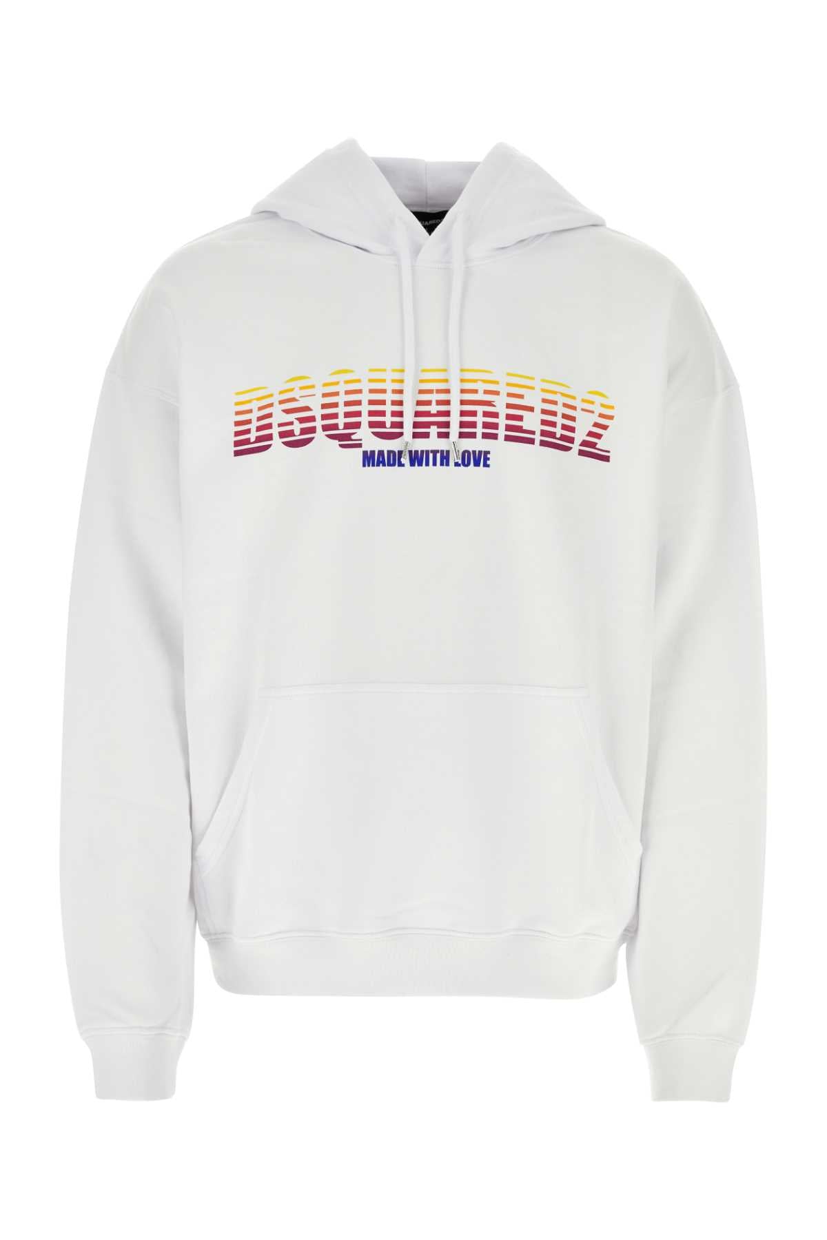 Dsquared Men White Cotton Sweatshirt by Luosophy