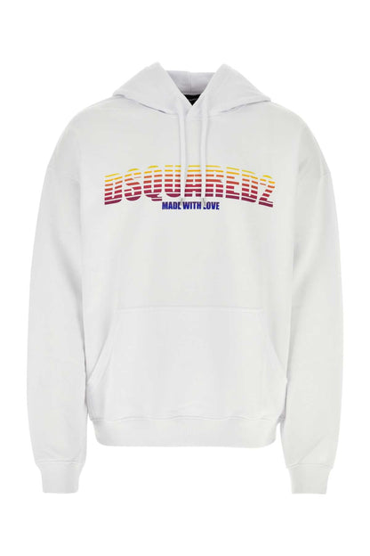 Dsquared Men White Cotton Sweatshirt by Luosophy