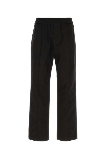 Valentino Garavani Men Black Stretch Cotton Pant by Luosophy