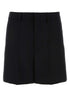 Valentino Garavani Men Black Wool Bermuda Shorts by Luosophy