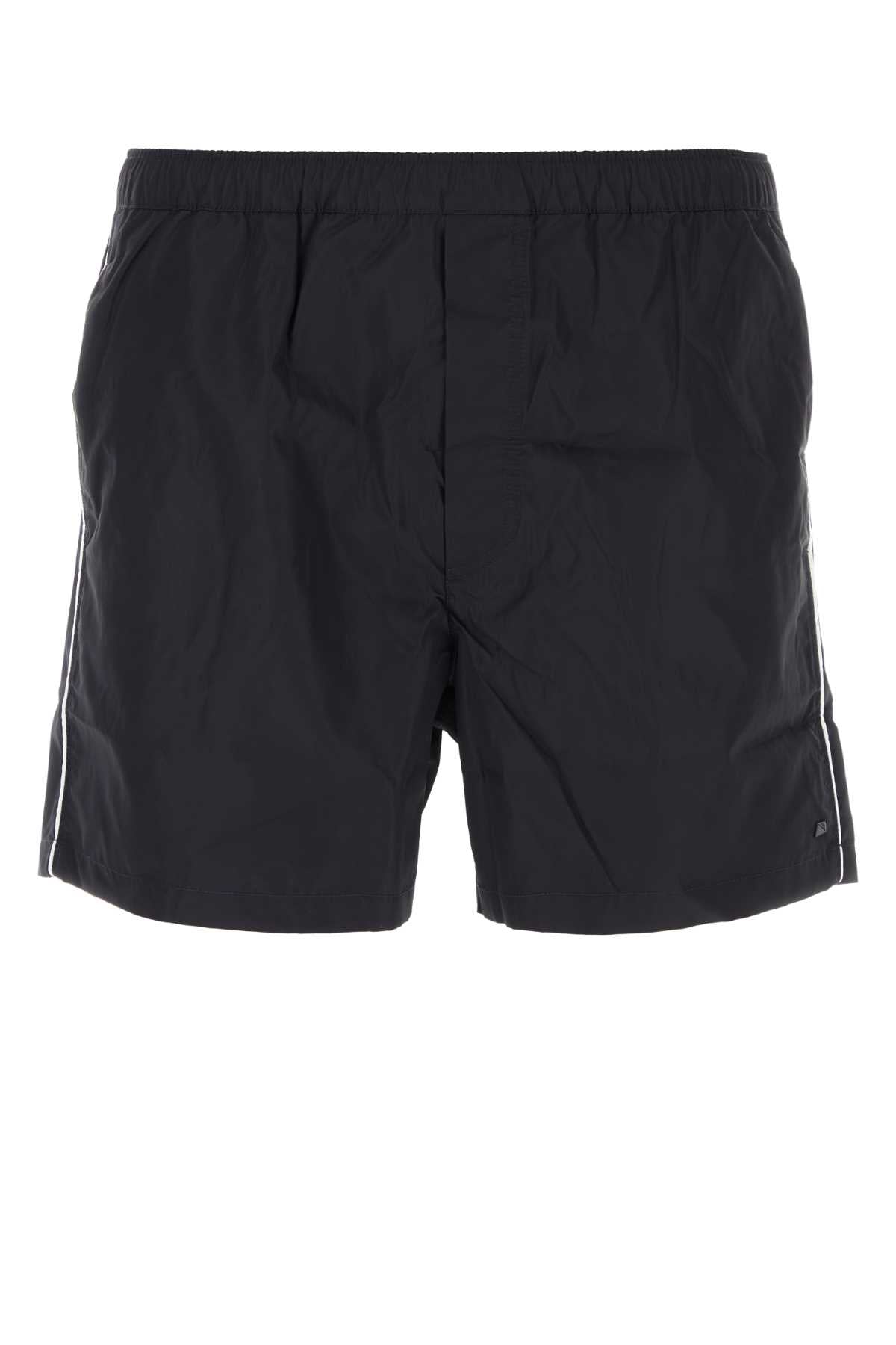 Valentino Garavani Men Midnight Blue Nylon Swimming Shorts by Luosophy