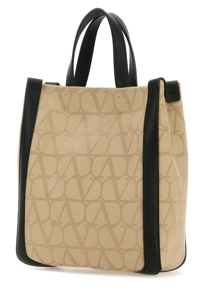 Valentino Garavani Men Beige Toile Iconographe Shopping Bag by Luosophy