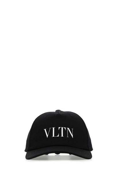 Valentino Garavani Men Black Gabardine Baseball Cap by Luosophy