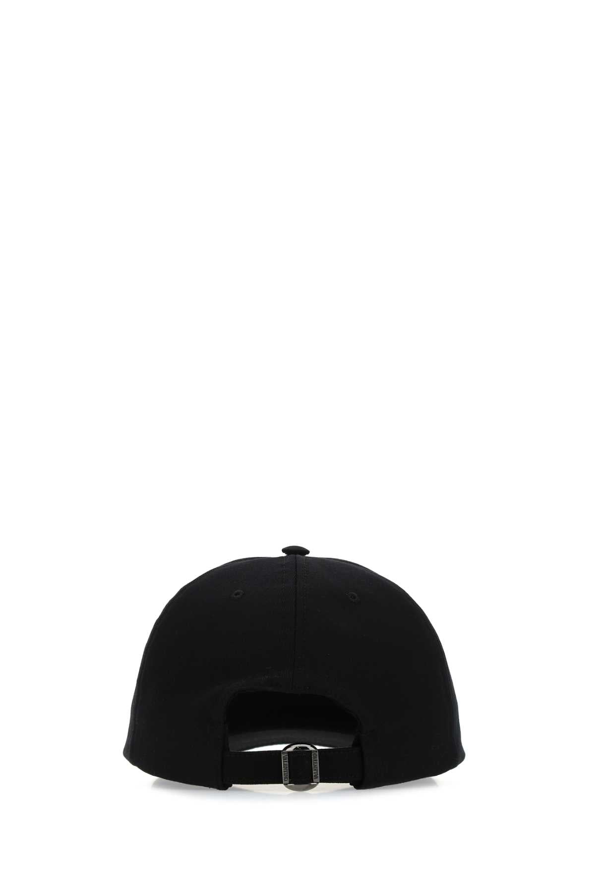 Valentino Garavani Men Black Gabardine Baseball Cap by Luosophy