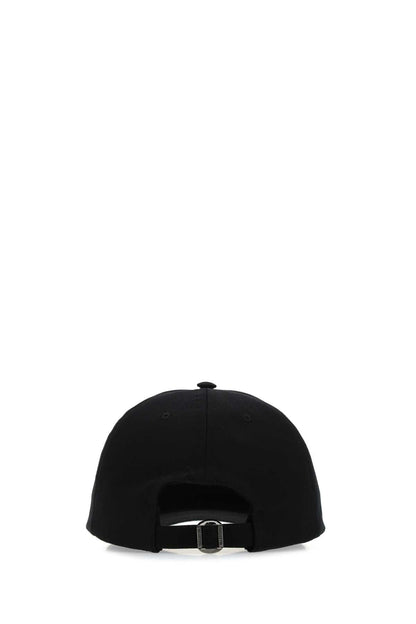 Valentino Garavani Men Black Gabardine Baseball Cap by Luosophy