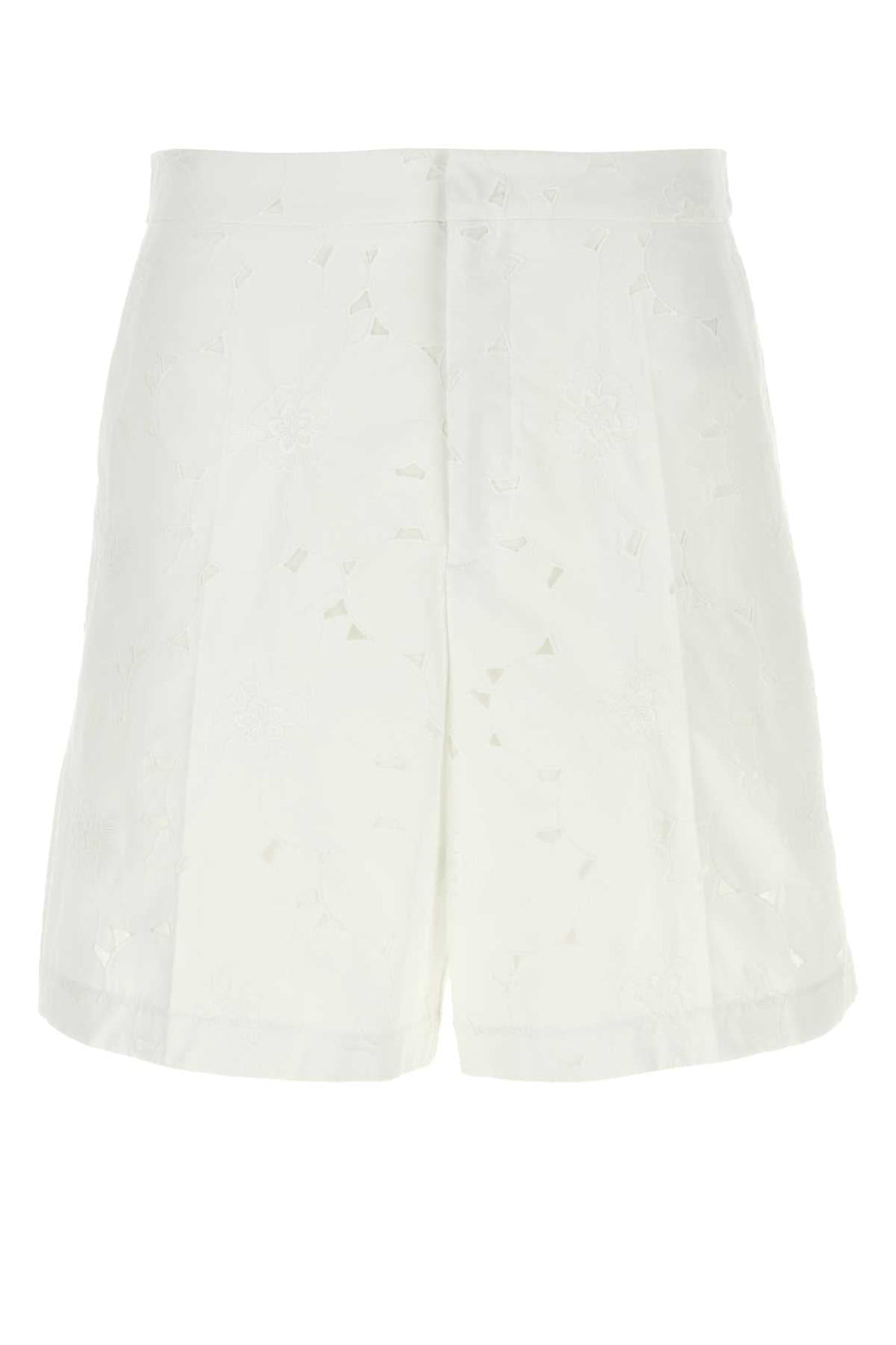 Valentino Garavani Men White Cotton Blend Bermuda Shorts by Luosophy