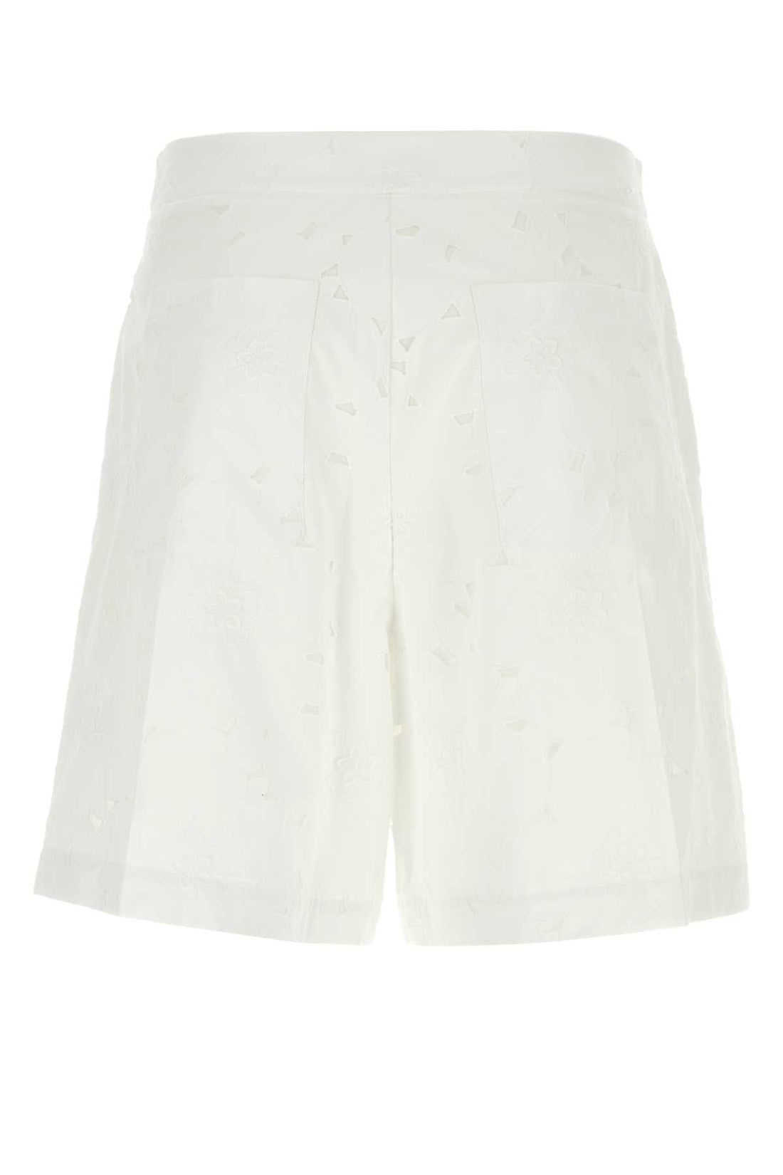 Valentino Garavani Men White Cotton Blend Bermuda Shorts by Luosophy