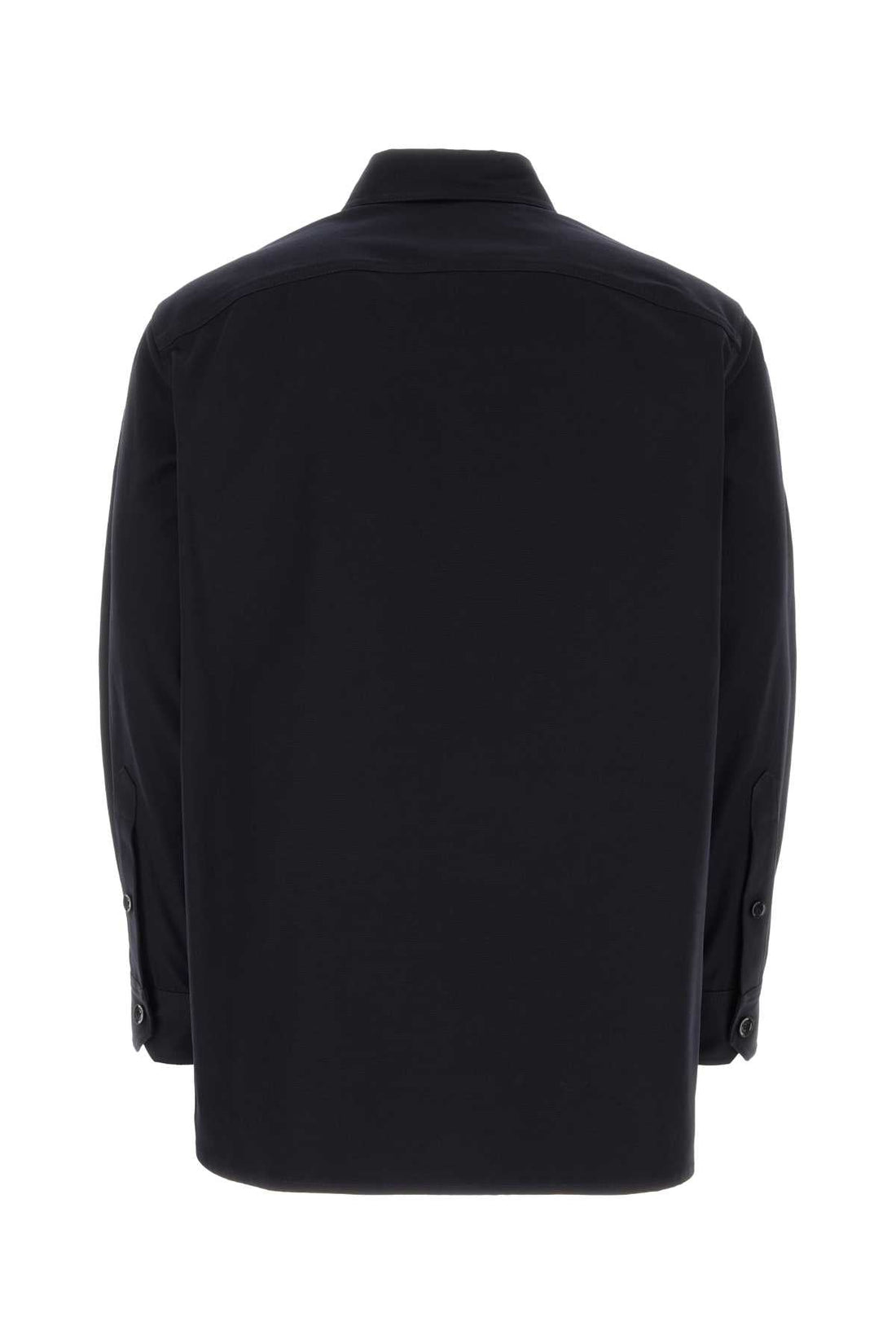 Valentino Garavani Men Midnight Blue Stretch Cotton Shirt by Luosophy