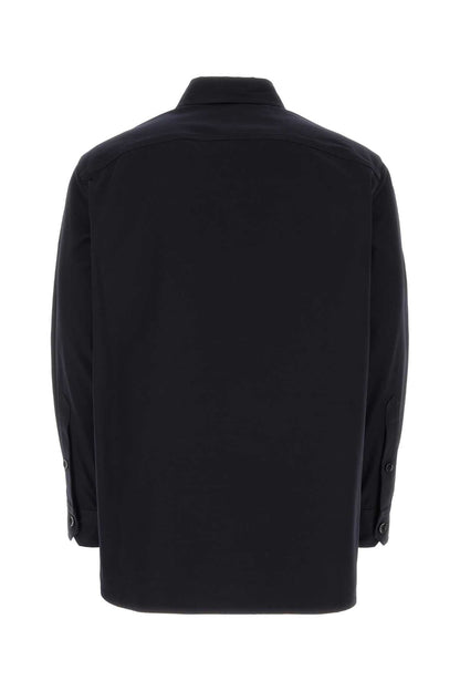 Valentino Garavani Men Midnight Blue Stretch Cotton Shirt by Luosophy