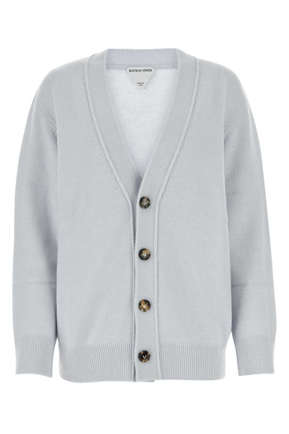 Bottega Veneta Women Powder Blue Stretch Cashmere Blend Cardigan by Luosophy