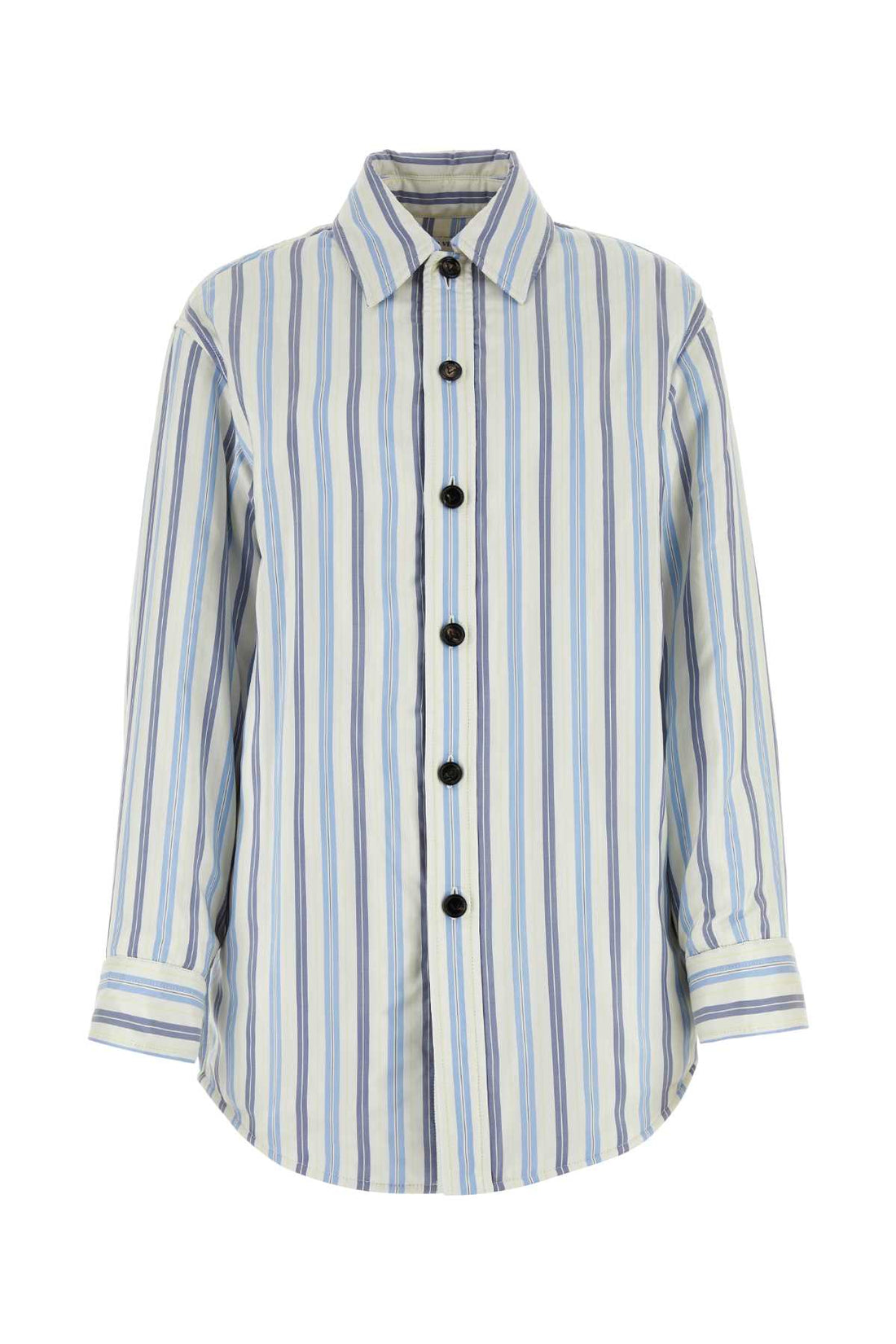 Bottega Veneta Women Embroidered Silk Oversize Padded Shirt by Luosophy