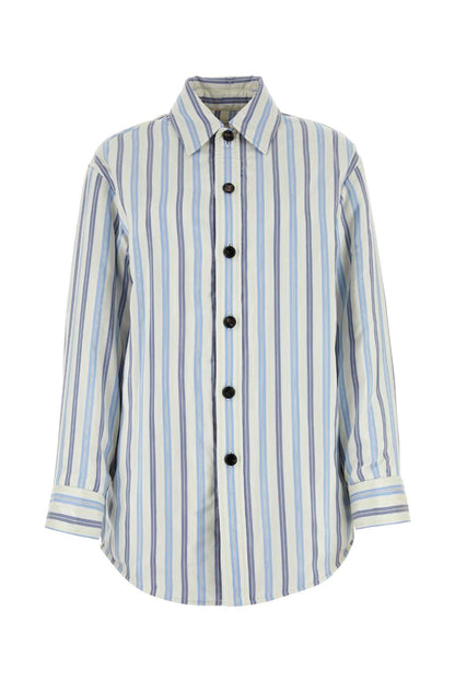 Bottega Veneta Women Embroidered Silk Oversize Padded Shirt by Luosophy