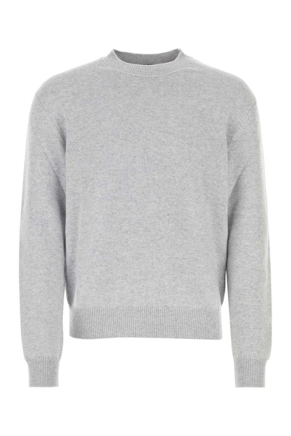Bottega Veneta Men Melange Grey Stretch Cashmere Blend Sweater by Luosophy