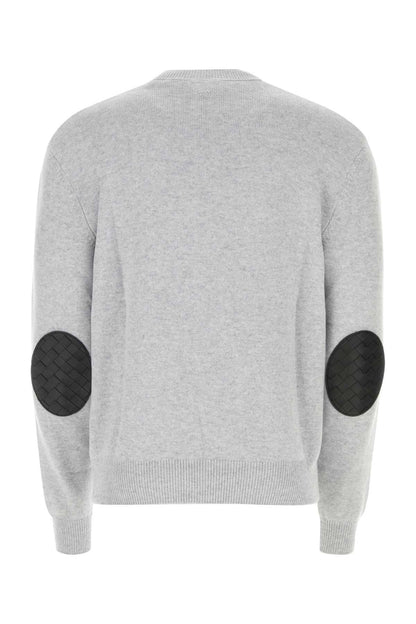 Bottega Veneta Men Melange Grey Stretch Cashmere Blend Sweater by Luosophy
