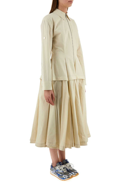 Bottega Veneta Women Sand Cotton Blend Shirt Dress by Luosophy