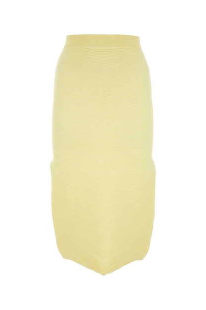 Bottega Veneta Women Yellow Stretch Cotton Blend Skirt by Luosophy