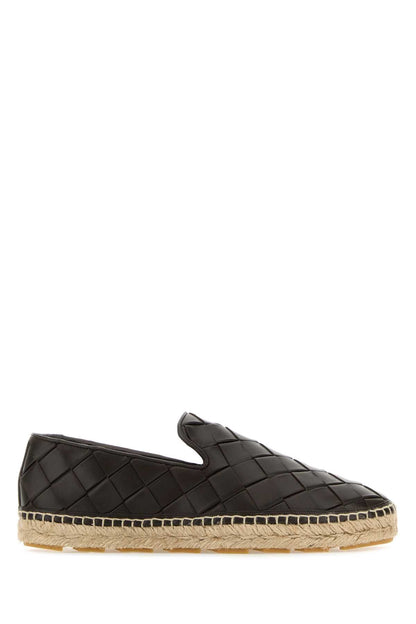 Bottega Veneta Women Dark Brown Leather Jack Espadrillas by Luosophy