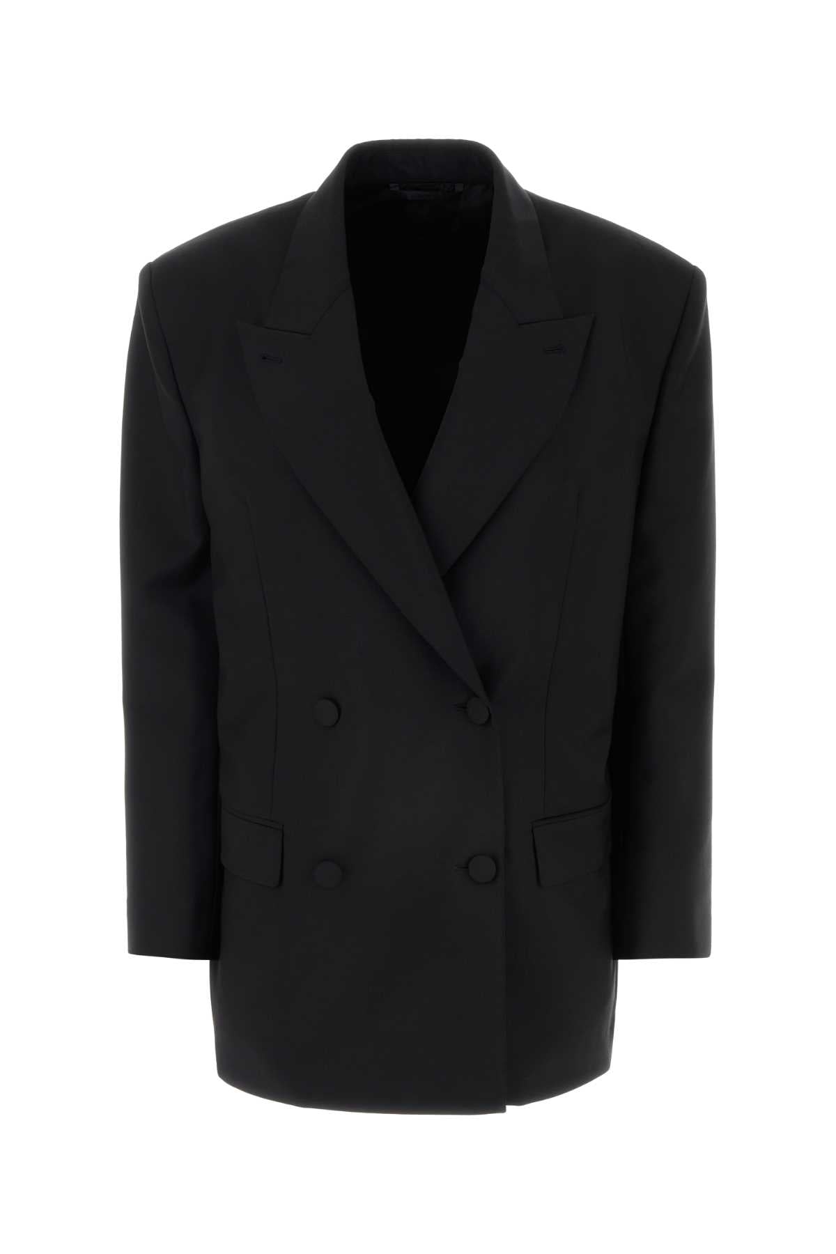 Givenchy Women Black Wool Blend Oversize Blazer by Luosophy