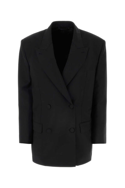 Givenchy Women Black Wool Blend Oversize Blazer by Luosophy